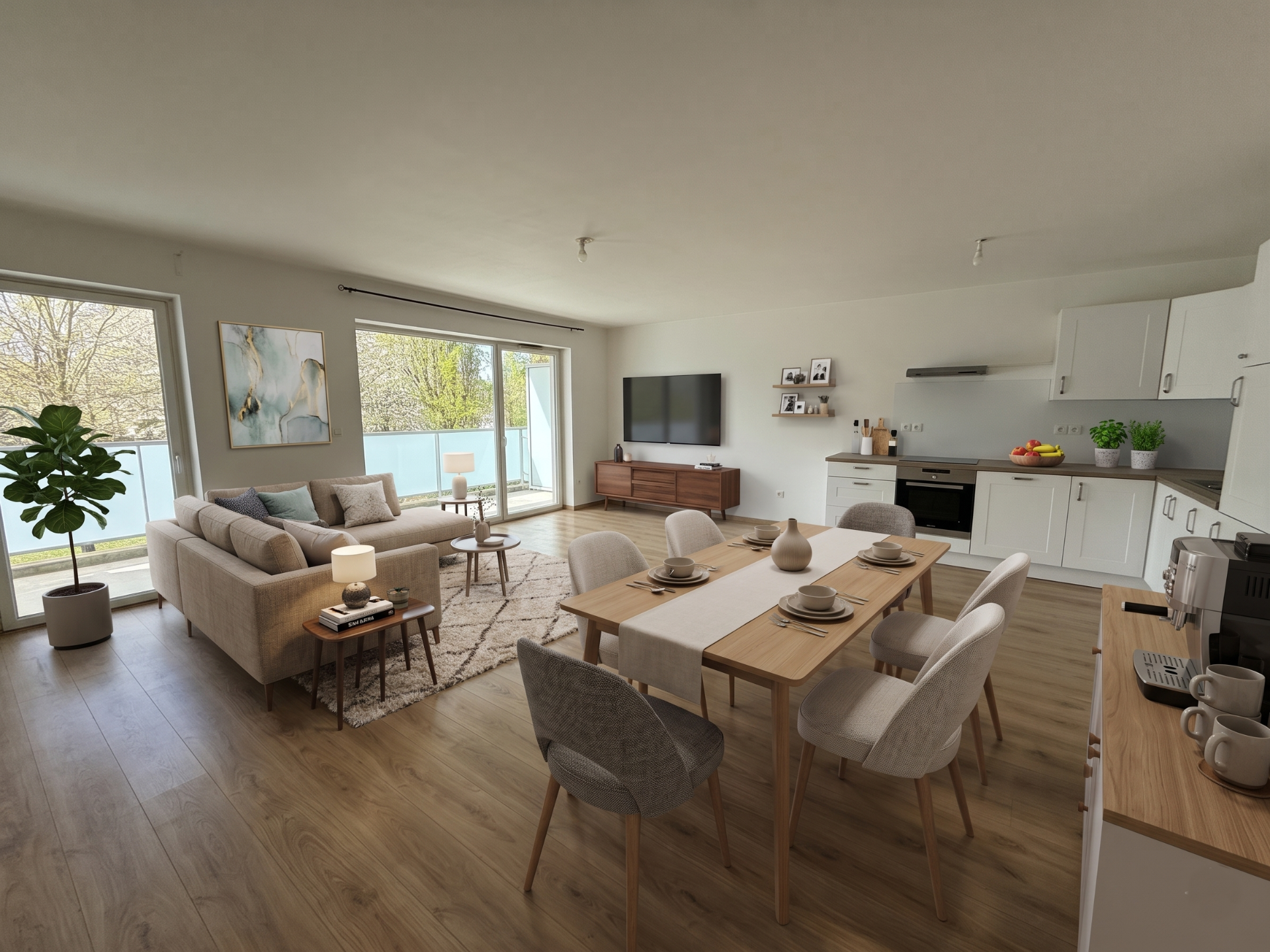 Auaj sr123 t3 lumineux non meuble   2 parkings Photo 1 - JLW Immobilier